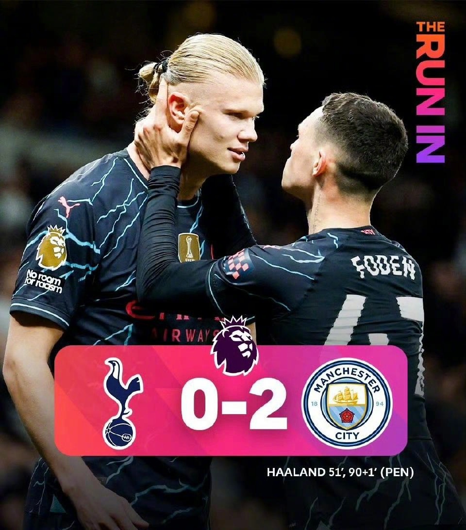 包含梅开二度！曼城主场3-0大胜热刺，继续领跑英超积分榜。的词条